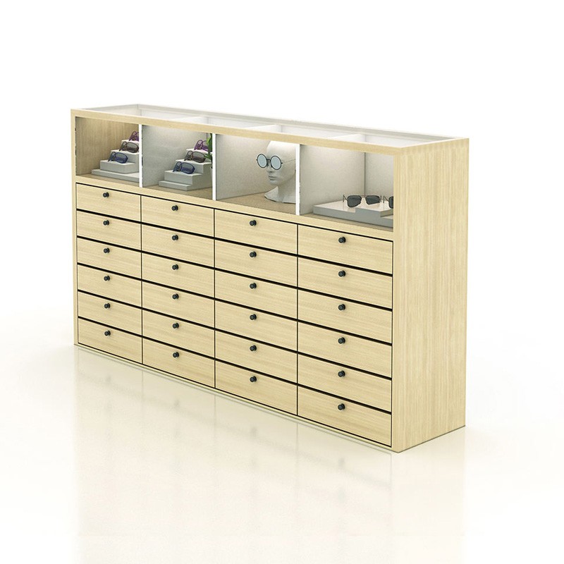 Заводская поставка деревянных многофункциональных шкафов для очков с ящиком для хранения